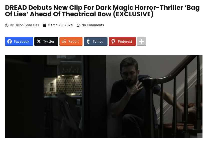 DREAD Debuts New Clip For Dark Magic Horror-Thriller ‘Bag Of Lies’ Ahead Of Theatrical Bow (EXCLUSIVE)
